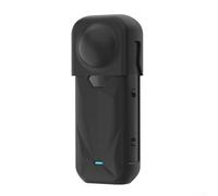 Funda de silicona para insta360 X5, resistente a los arañazos, ligera para | Silicona suave, absorbe los golpes, antiarañazos, diseño negro, incluye tapa para lente