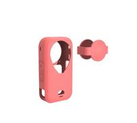 Funda de silicona para Insta360 X6, con cubierta de lente, Pink | Funda protectora suave con tapa de lente, apertura lateral de la batería, protección completa, accesorios para cámara de