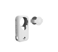 Funda de silicona para Insta360 X6, con cubierta de lente, White | Funda protectora suave con tapa de lente, apertura lateral de la batería, protección completa, accesorios para cámara de