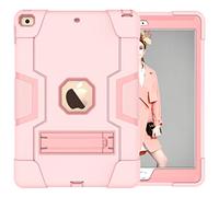 Funda de Silicona para iPad 6/Air2/Pro9.7 Generación con Soporte, Base de Choque Resistente, híbrida, de Tres Capas, Funda Protectora para iPad Tablet (Oro Rosa)