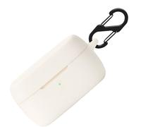 Funda de silicona para Jabra Evolve 2 Buds bolsa, funda protectora a prueba de golpes y funda protectora para Jabra Evolve 2 Buds con llavero (blanco)