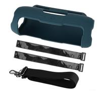 Funda de Silicona para JBL Flip 7 a Golpes Funda de Silicona(Blue+shoulder straps)