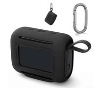 Funda de silicona para JBL Go 5, ganchos antideslizantes suaves, piel protectora a prueba de golpes para altavoz portátil (negro)