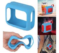 Funda de silicona para JBL GO4: funda protectora, anticaídas y antiarañazos con gancho, bolsa de viaje con base, compatible con el altavoz