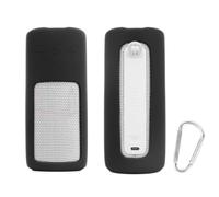 Funda de silicona para JBL Grip, funda para altavoz Bluetooth portátil, funda protectora de piel suave, antiarañazos, a prueba de golpes, con mosquetón (negro)