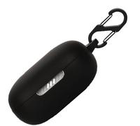 Funda de silicona para JBL Live Pro 2/Pro+/Plus TWS - Funda protectora a prueba de golpes y piel con llavero (negro)