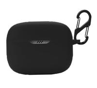 Funda de silicona para JBL Tune 230 NC TWS, funda protectora a prueba de golpes y funda protectora de piel para JBL Tune 230NC TWS con llavero (negro)