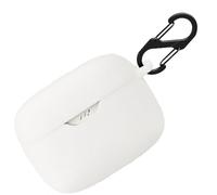 Funda de silicona para JBL Tune Buds bolsa, funda protectora a prueba de golpes y funda protectora de piel para JBL Tune Buds con llavero (blanco)