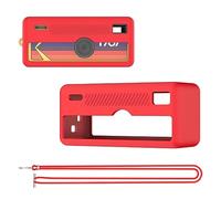 Funda de silicona para llavero Kodak Charmera para cámara digital, funda protectora suave de silicona, a prueba de golpes, protección completa con cordón, Red, Sencillo