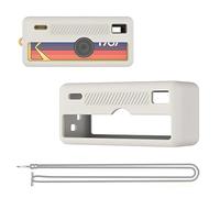 Funda de silicona para llavero Kodak Charmera para cámara digital, funda protectora suave de silicona, a prueba de golpes, protección completa con cordón, Gray, Sencillo