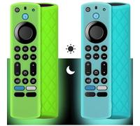 Funda de silicona para mando a distancia (2 unidades) para Fire TV Stick4K Max/Insignia/Pioneer/Omni Series con Alexa Voice Enhanced y cordón (verde