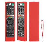 Funda de Silicona para Mando a Distancia Compatible con Sony RMF-TX200U RMF-TX200E RMF-TX200U RMF-TX200B RMT-TX100B TV Mando a Distancia Funda Resistente a los Golpes con un cordón (Rojo)