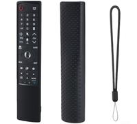 Funda de silicona para mando a distancia de TV compatible con LG AN-MR700 con resistencia a los golpes, manejo antideslizante y soporte de orientación que brilla en la oscuridad (negro)