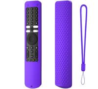 Funda de silicona para mando a distancia de TV para Xiaomi XMRM-ML, funda protectora para control remoto con cordón antipérdida, color morado