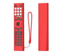 Funda de silicona para mando a distancia Hisense ERF2K38H EN2C36H - Funda protectora antideslizante a prueba de golpes con cordón (rojo)