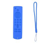 Funda de silicona para mando a distancia para Fire TV Stick, funda de silicona antideslizante con correa para el cuello de 3ª generación (azul)
