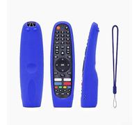 Funda de silicona para mando a distancia Sony RM C3408E, funda protectora antideslizante a prueba de golpes con textura de cuero, protector a prueba de polvo para controlador de TV (azul)