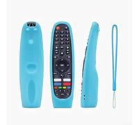 Funda de silicona para mando a distancia Sony RM C3408E, funda protectora antideslizante a prueba de golpes con textura de cuero, protector a prueba de polvo para controlador de TV (azul luminoso)