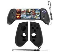 Funda de silicona para mando GameSir G8, funda protectora con mango para GameSir G8, funda protectora de agarre antiarañazos, protector de agarre a prueba de golpes con cordón (negro)