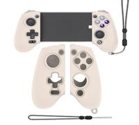 Funda de silicona para mando GameSir G8, funda protectora de mango para GameSir G8, funda protectora de agarre antiarañazos, protector de agarre a prueba de golpes con cordón (blanco)