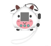 Funda de Silicona para Mascota Digital Interactiva Punirunes con Cordón - Funda Protectora Anti-Caída Manga a Prueba de Golpes Blanco 9.6x8.6cm