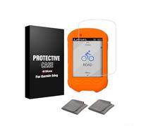 Funda de silicona para ordenador de bicicleta con película templada HD para Garmin Edge 1030 830 530 y ELEMNT 2 Cycling GPS Protection (830 naranja)