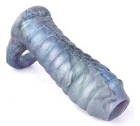 Funda de silicona para pene - Consolador realista con anillo de bola para mejorar y agrandar la erección, funda de pene reutilizable para estimulación del punto G, juguete sexual para hombres