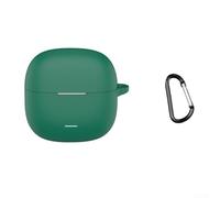 Funda de silicona para redmi Buds 8 Lite con accesorio para llavero, protector de auriculares, resistente a los arañazos, bolsa de transporte compacta, azul (verde oscuro)
