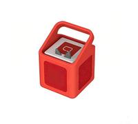 Funda de silicona para reproductor de audio Toniebox,: Silicona suave a prueba de golpes con mango (rojo)