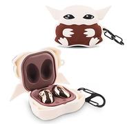 Funda de Silicona para Samsung Galaxy Buds2 Pro (2022), Galaxy Buds 2 (2021), Galaxy Buds Pro (2021), Galaxy Buds Live (2020), XMBYGY 3D Cartoon Cover con Llavero para Auriculares Galaxy Buds (Yoda)