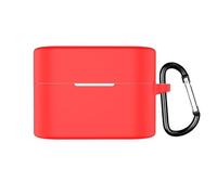 Funda de silicona para Sony WF-1000XM6, funda protectora de silicona suave compatible con auriculares Sony WF-1000XM6, funda para auriculares con accesorios de mosquetón (rojo)