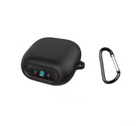 Funda de silicona para Soundcore for Liberty 5 Pro con llavero, funda protectora flexible, resistente al polvo, bolsa de transporte suave para viajes diarios, azul (negro)