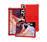 Funda de silicona para tablet DOOGEE T36 de 12 pulgadas con cobertura completa, a prueba de golpes, antiarañazos, soporte ajustable y funda de silicona suave, color rojo