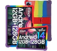 Funda de silicona para tablet DOOGEE U11 de 11 pulgadas con cobertura completa, a prueba de golpes, antiarañazos, soporte ajustable y funda de silicona suave, arcoíris