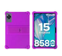 Funda de silicona para tablet DOOGEE U11 de 11 pulgadas - Funda protectora de silicona suave a prueba de golpes con soporte ajustable de policarbonato (morado)