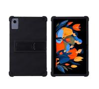 Funda de silicona para tablet Lenovo Tab K12 TB-361FU de 12.1 pulgadas 2025, apta para niños, a prueba de golpes, de silicona, suave, a prueba de golpes, con soporte ajustable de policarbonato (negro)