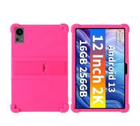 Funda de silicona para tablet Teclast T60 de 12 pulgadas, apta para niños, funda de silicona suave ajustable con soporte para Teclast T60 de 12 pulgadas (rosa)