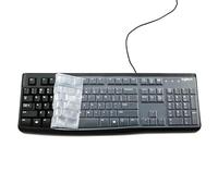 Funda de silicona para teclado Logitech K120 / MK120 ergonómico de escritorio con cable USB, transparente, a prueba de polvo, impermeable, protector (K120 transparente)