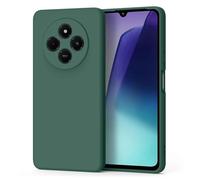 Funda de silicona para Xiaomi Redmi 14C 4G / Xiaomi Poco C75 4G / Redmi A4 5G, gel de goma suave al tacto sedoso, protección completa, a prueba de golpes, líquido, color verde oscuro