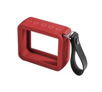 Funda de silicona portátil con correa de poliuretano para altavoz JBL para GO 2, funda protectora lista para viajar diseñada para asegurar el altavoz y proteger contra el desgaste diario (rojo)