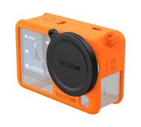 TELESIN Funda de Silicona para dji Osmo Action 6 Protectora con cordón | Silicona lavable y antideslizante | Tapa de lente incluida | Cordón incluido | Protege de golpes, arañazos y polvo