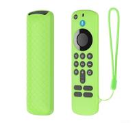 Funda de silicona resistente a los golpes para Fire TV 4K HD último control remoto de voz con construcción de perfil bajo y alineación de botón sensible (verde por la noche)