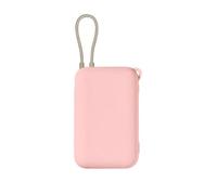 Funda De Silicona Resistente A Los Golpes para Xiaomi Incorporado En El Cable Power Bank 10000mah P15zm Caja Protectora De Banco De Potencia A Prueba De Polvo (Rosa)