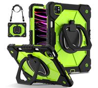Funda de silicona resistente con soporte para lápiz, asa giratoria de 360 y correa para el hombro para iPad Pro de 11" (1.ª a 4.ª generación) y