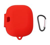 Funda de silicona robusta para Beats Powerbeats Pro 2 diseñada para proteger de caídas con mosquetón para uso (rojo)