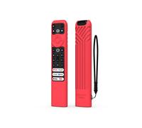 Funda de silicona (roja) para control remoto de Smart Qled Voice Tcl Android TV RC902V1 RC802NU1, cubierta antipolvo