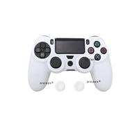 Funda de silicona suave blanca para mando Sony PlayStation Dualshock 4 PS4 DS4 Pro Slim + 2 pulgares