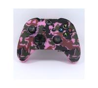 Funda de silicona suave con diseño de camuflaje rosa para el mando de Microsoft Xbox One, color negro y verde.