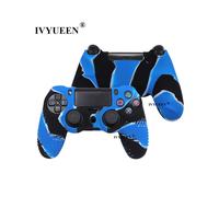 Funda de silicona suave de camuflaje azul para el control Sony PlayStation Dualshock 4 PS4 DS4 Pro Slim