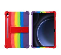 Funda de Silicona Suave for Tableta con Soporte Adecuada for Samsung Galaxy Tab S10 FE 10,9 Pulgadas SM-X520 X526B 2025 4 Funda de Airbags a Prueba de Golpes(Rainbow Color)